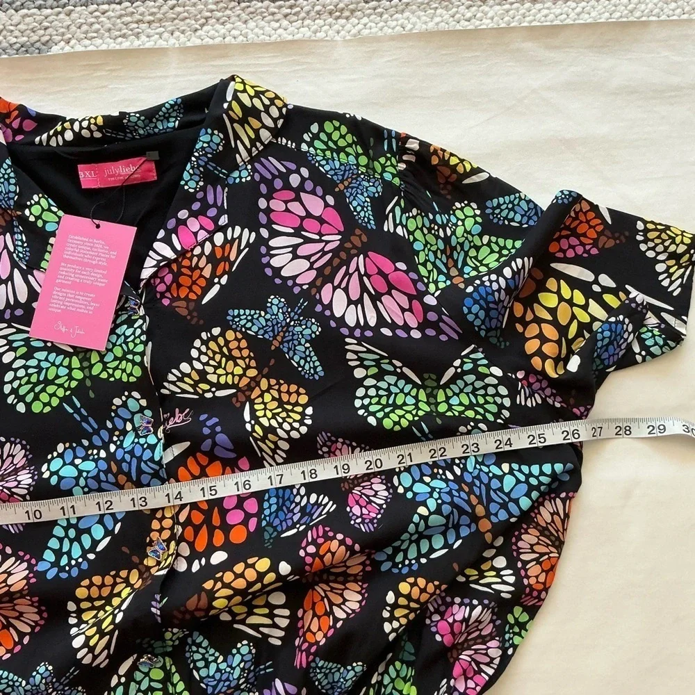 JulyLiebe Butterfly Print Jumpsuit with Pockets Size 3XL